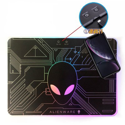 ALIENWARE Miếng Lót Chuột Chơi Game Không Dây Có Đèn Led 11 Màu