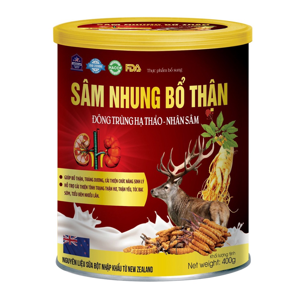 Sữa Bột Sâm Nhung Bổ Thận Đông Trùng Hạ Thảo Nhân Sâm- Giúp Bổ Thận Tráng Dương, Cải Thiện Chức Năng Sinh Lý