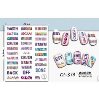 sticker dán móng hình chữ