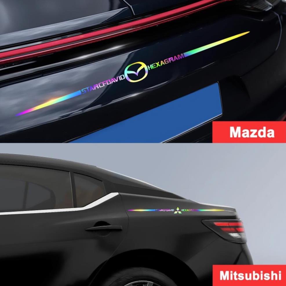 Tem Decal Dán Trang Trí Xe Ô Tô Laser Phản Quang Biểu Tượng &quot;STARCFDAVID - Logo Hãng Xe - HEXAGRAM&quot; [Hàng Loại Đẹp]