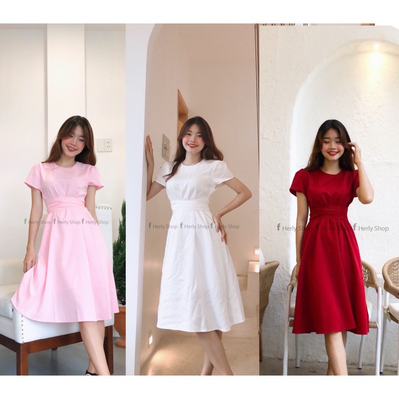 ĐẦM MIDI THẮT EO XOÈ