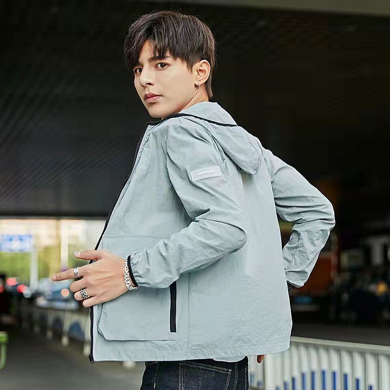 Áo Khoác Chống Nắng Và Tia UV Vải Lụa Lạnh Mỏng Kiểu Hàn Quốc Thời Trang Mùa Hè Cho Nam