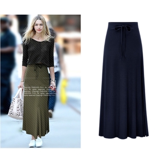Chân Váy Maxi Dài Màu Trơn Thời Trang Thu Đông Cho Nữ Size L-4Xl