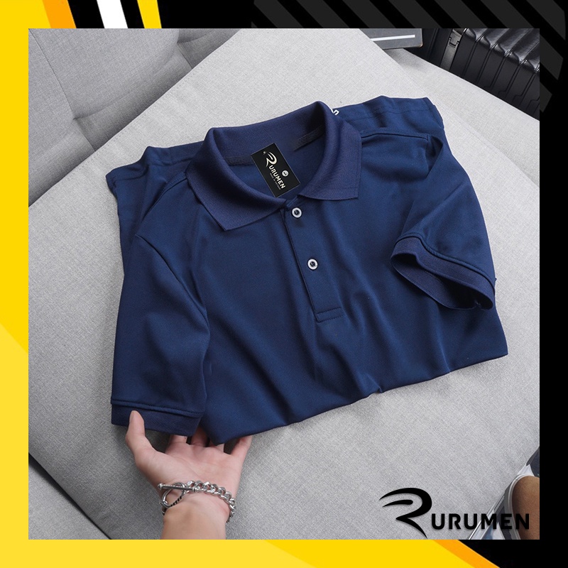 Áo Thun Polo Nam Trơn Có Cổ RURUMEN Big Size Lớn XXXL Tay Ngắn Trắng, Xám, Đen