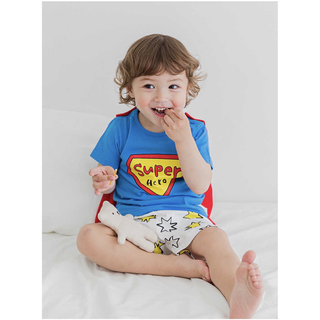 Bộ Ngắn tay Cotton Bé Trai, Chất Liệu Cotton Giấy Hàn Quốc, Họa tiết Siêu Nhân Dễ Thương Mẫu Mới 2021