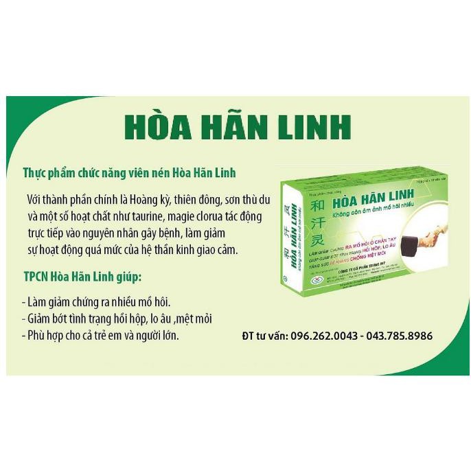 HÒA HÃN LINH_Giải Pháp Giảm Mồ Hôi Chân Tay, Nách, Lưng, Ngực