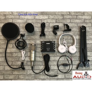 Combo mic thu âm BM900 woaichang + soundcard XOX K10
