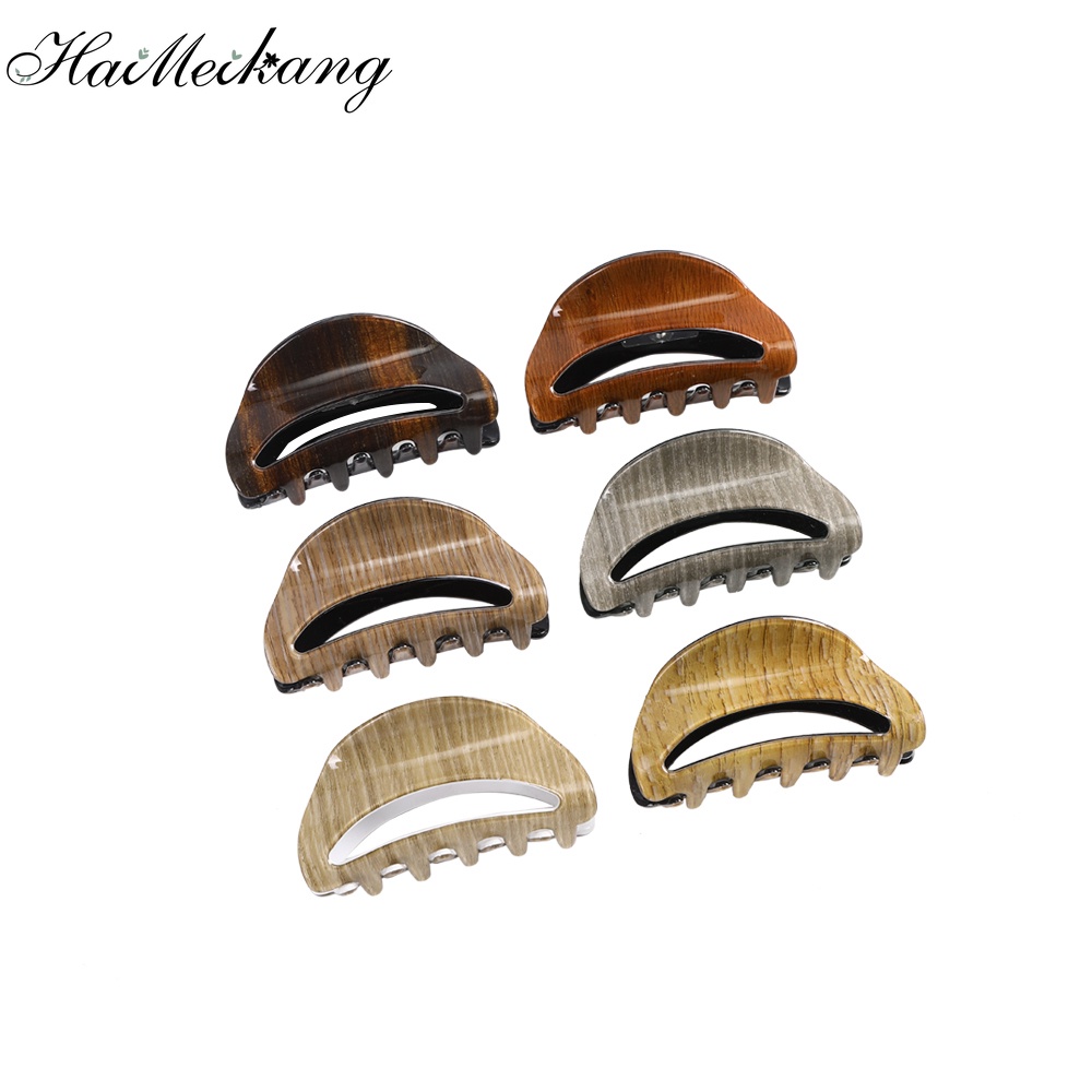 Kẹp tóc nữ Haimeikang hoa văn vân gỗ phong cách Hàn Quốc xinh xắn