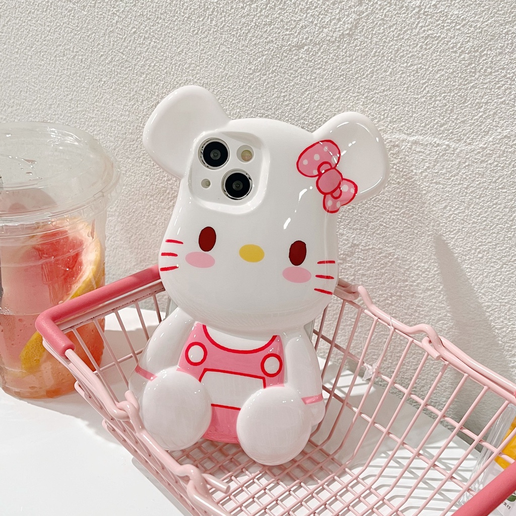 Ốp Điện Thoại tpu Họa Tiết Hello Kitty 3D Dễ Thương Cho iphone x/xs max 11 proamx 12 proamx 13 proamx