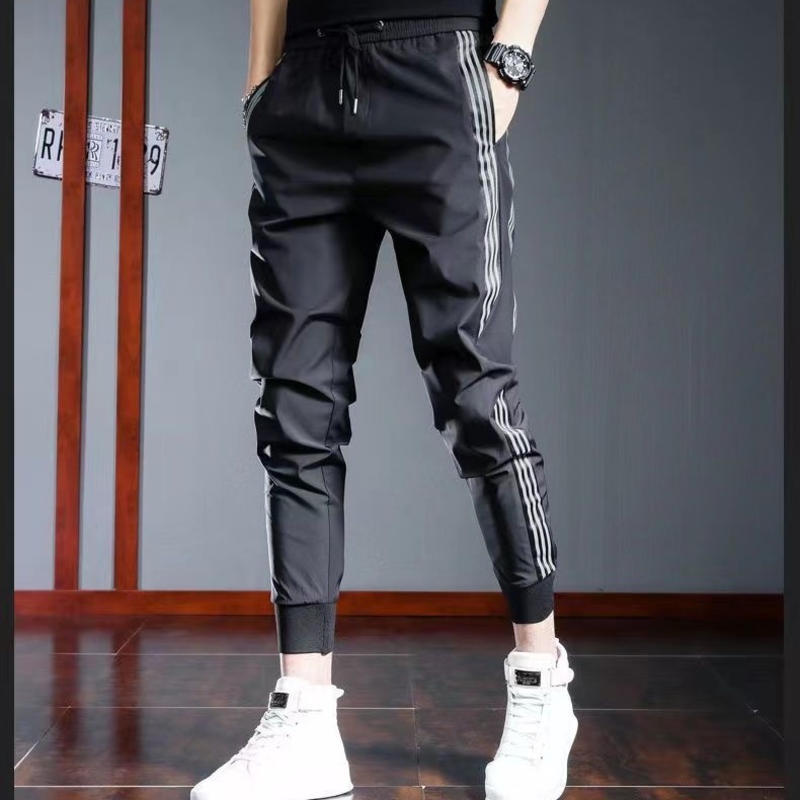 Quần Jogger Nam Vải Lụa Lạnh Mỏng Kiểu Hàn Quốc Thời Trang Mùa Hè Mới 2022 Cho Nam
