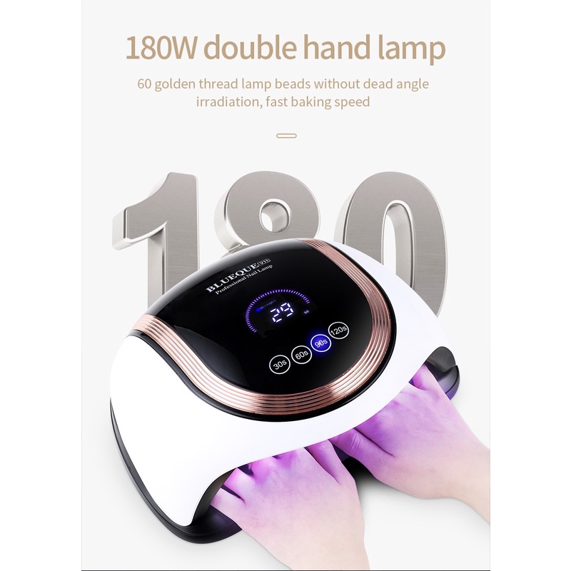 * Chuyên sản xuất cung cấp sỉ và lẻ toàn quốc * Máy hơ gel NEW BLUEQUE V11 – 180w – 60 bóng.
