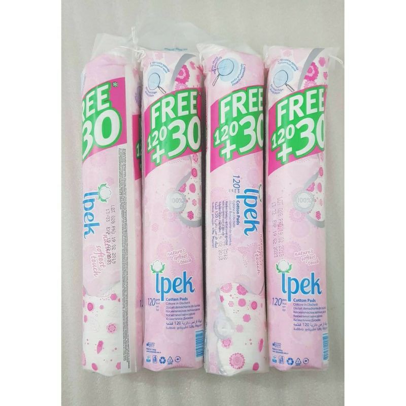 Combo 4 bông tẩy trang Ipek 150 miếng chính hãng