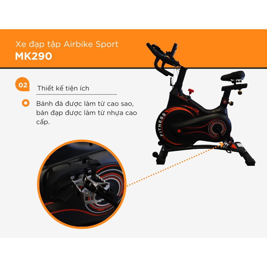 Xe đạp thể dục phanh từ trường Airbike Sport MK290