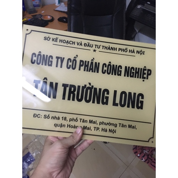 Biển Công ty Mica KT 20x 30cm