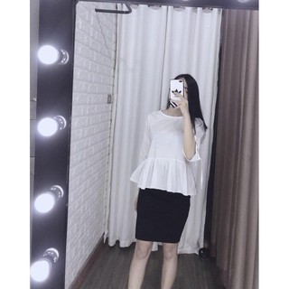 Áo peplum trắng