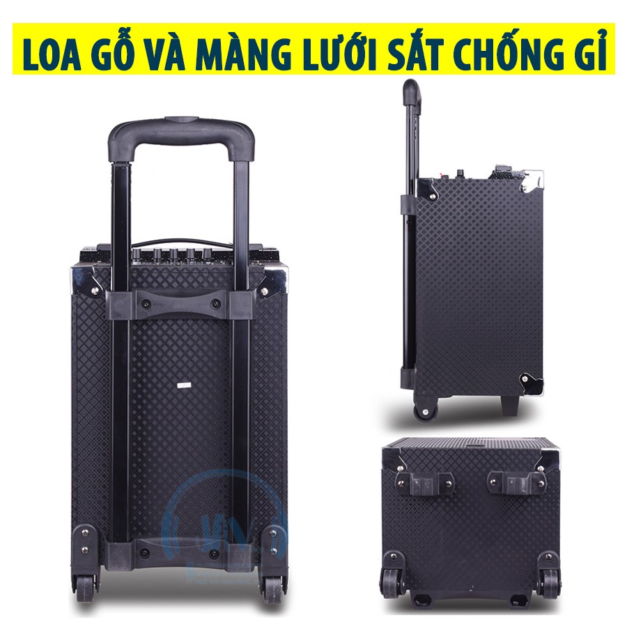 [ Bảng mạch xịn 5 núm nhiều chế độ] Loa Karaoke Thùng Bluetooth Kẹo Kéo- Công Suất Lớn-Chất Liệu Gỗ-Kết Nối Được Guitar