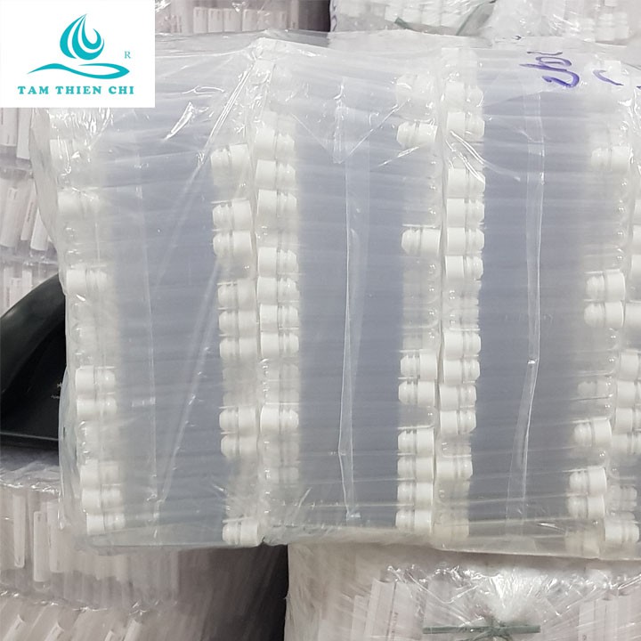 Ống nghiệm nhựa 5ml PS màu trắng có nắp 2 tầng không nhãn HTM túi 500 cái TTC