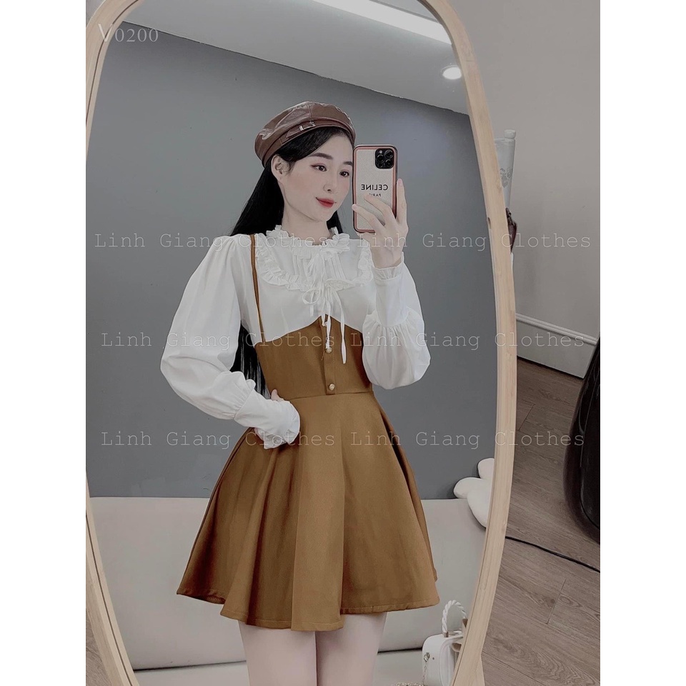 [ 𝐅𝐑𝐄𝐄 𝐒𝐇𝐈𝐏 ] VÁY YẾM  SƠ MI NÂU TÂY CHẤT TUYẾT MƯA TIỂU THƯ XINH XẮN