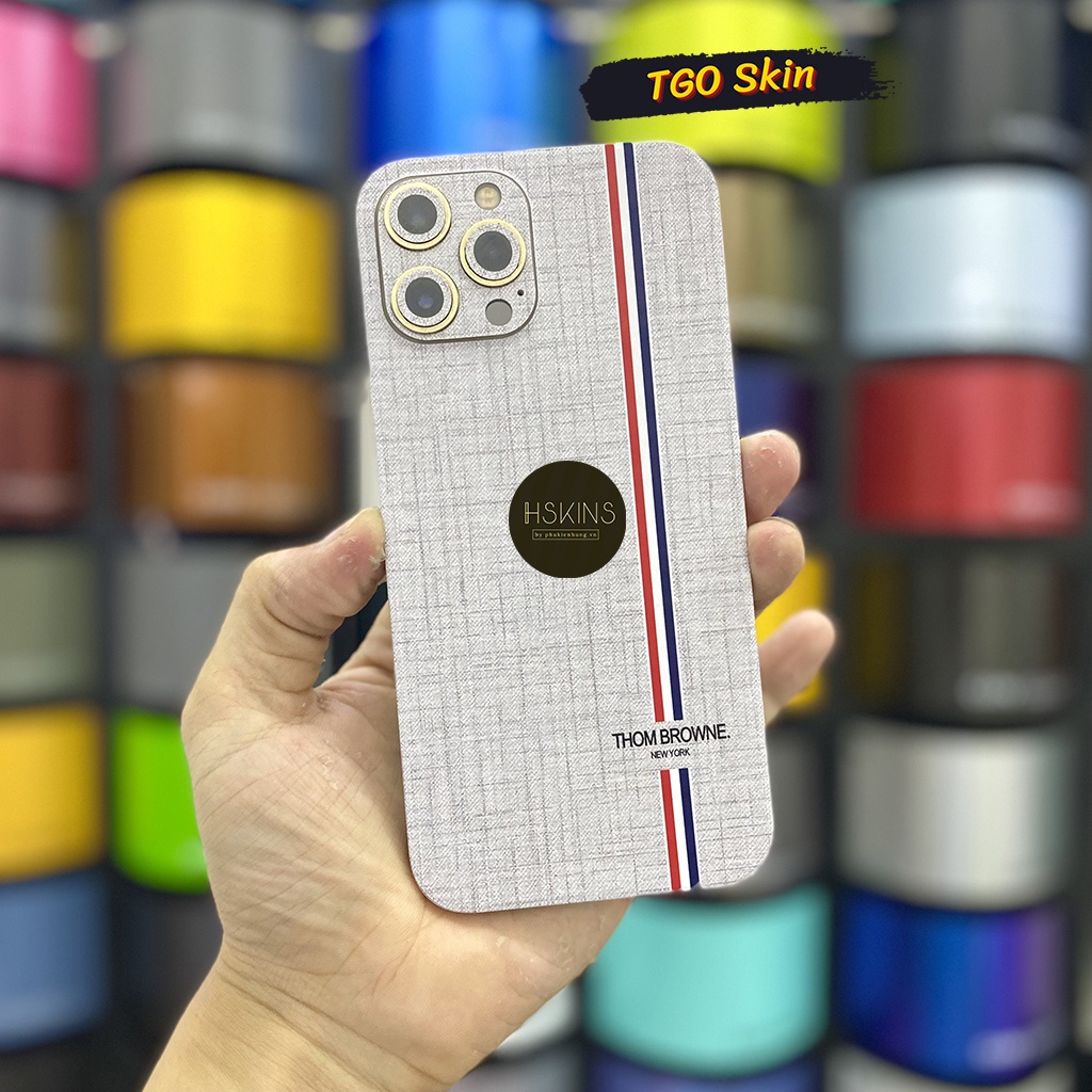 Miếng dán Skin THOM BROWNE iPhone 14 Pro Max / 13 Pro Max / 12 Pro Max / 11 Pro Max / Xs Max in UV cao cấp