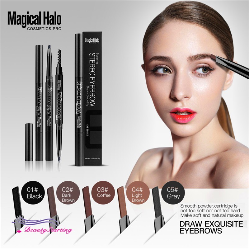 (hàng Mới Về) Chì Kẻ Lông Mày Magical Halo Tự Động Chống Thấm Nước Kèm Cọ Tiện Dụng | BigBuy360 - bigbuy360.vn