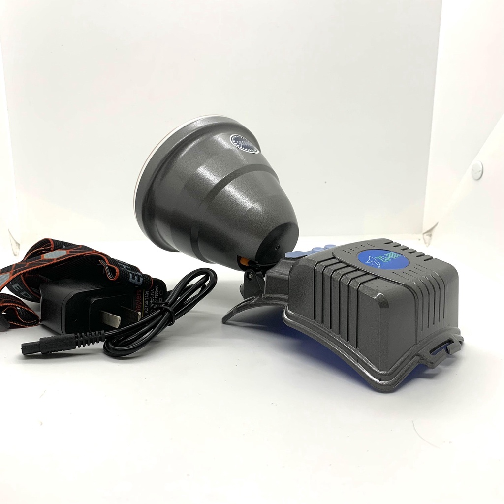 Đèn pin đội đầu siêu sáng, đèn đeo đầu 906 pin trê đỉnh đầu chóa lớn 10cm