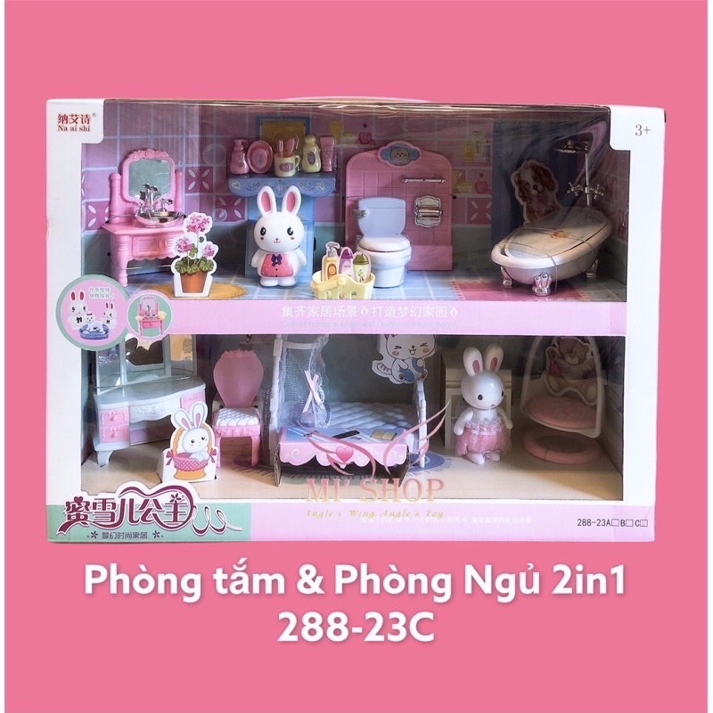 Ảnh thật  Set 2in1 Phòng Ngủ &amp; Phòng Tắm Của Thỏ