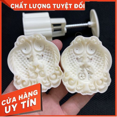 Khuôn làm bánh trung thu hình cá hai mặt 75 gram [HÀNG MỚI] dùng làm bánh trung thu, bánh nướng, bánh deo