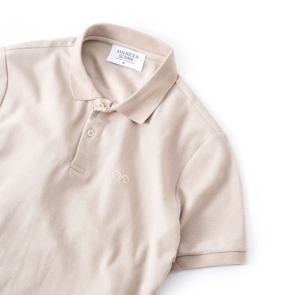 Áo Polo Nam AG Cổ Bẻ Màu Beige Phom Slimfit, Chất Liệu Cotton Thoáng Mát Phong Cách Sang Trọng Lịch Sự