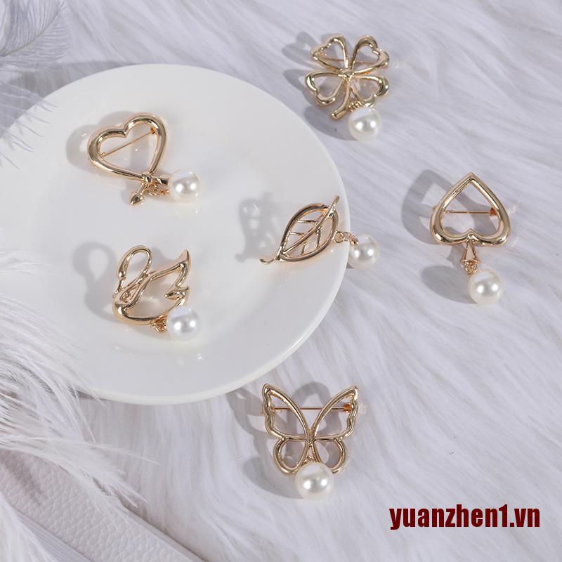 Ghim Cài Áo Đính Ngọc Trai Nhân Tạo Thời Trang