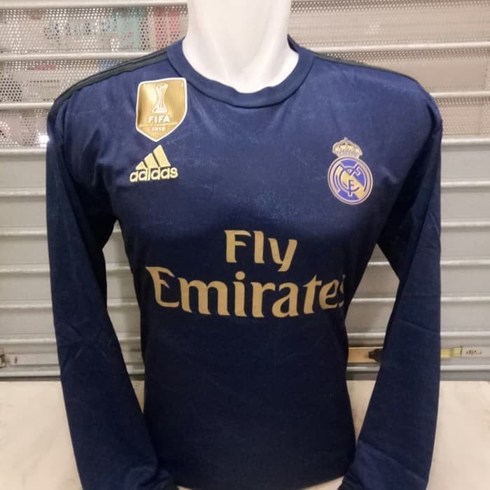 Áo Thun Tay Dài In Logo Real Madrid Thời Trang 2019 / 20
