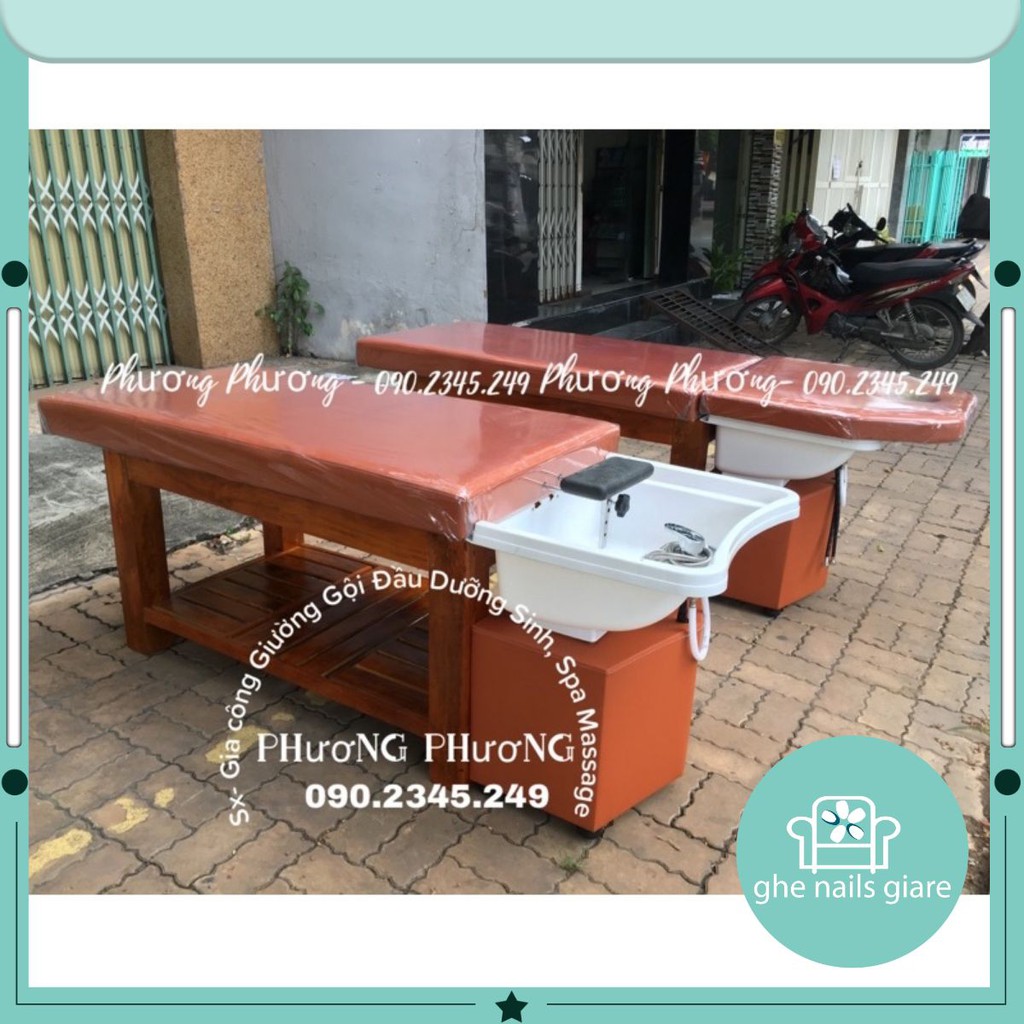 GIƯỜNG GỘI ĐẦU CHÂN GỖ