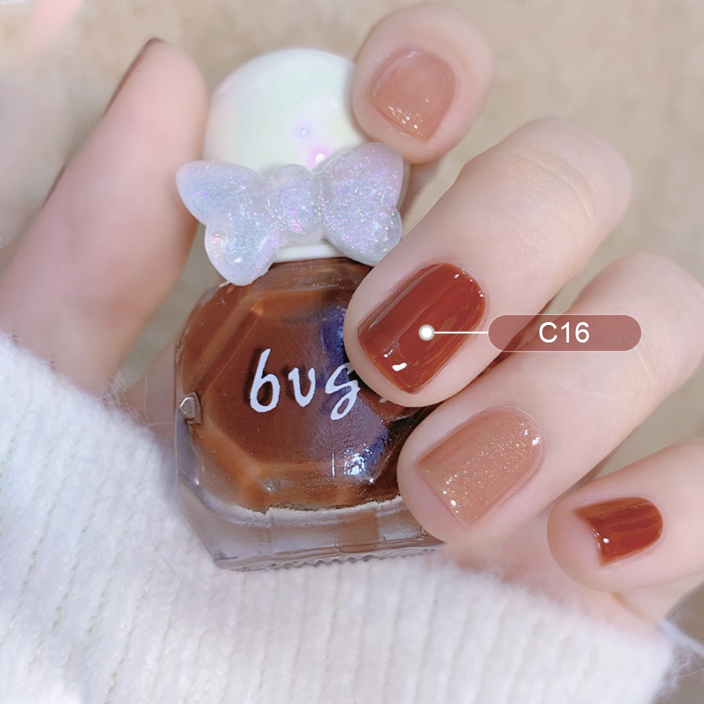 Sơn Móng Tay Gel Thạch Bvg Sơn Móng Tay Kim Cương Nhỏ 10Ml Sơn Móng Tay Không Nung Nước Thấm Nước Lâu Trôi, Nhanh Khô, Làm Trắng, Xé Móng Okase