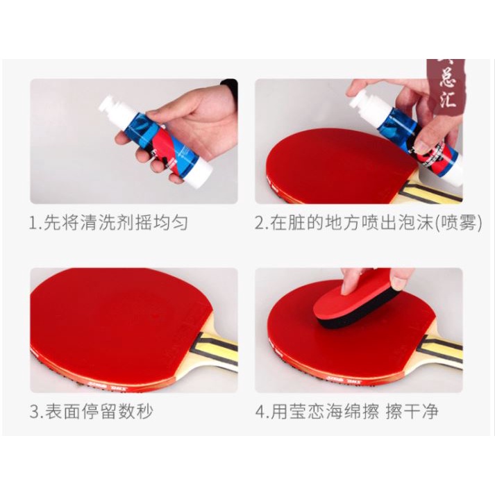 Combo Mút lau mặt vợt bóng bàn Elian - Winion đỏ đen và chai xịt phục hồi mặt vợt ELIAN