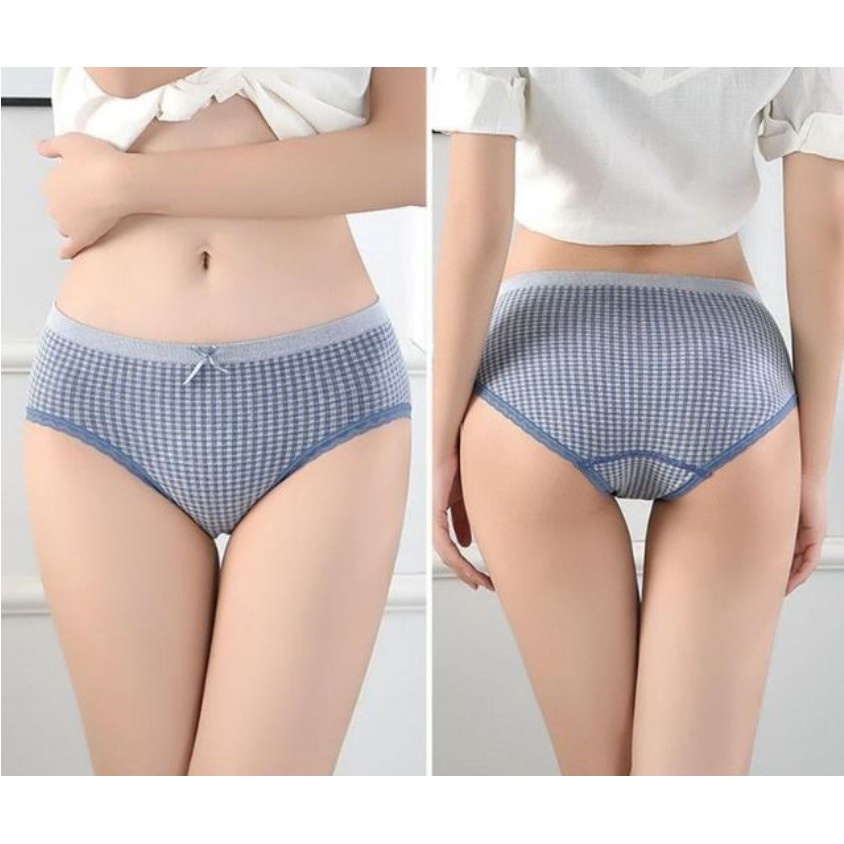 Quần lót nữ kẻ caro chất mềm êm thoải mái