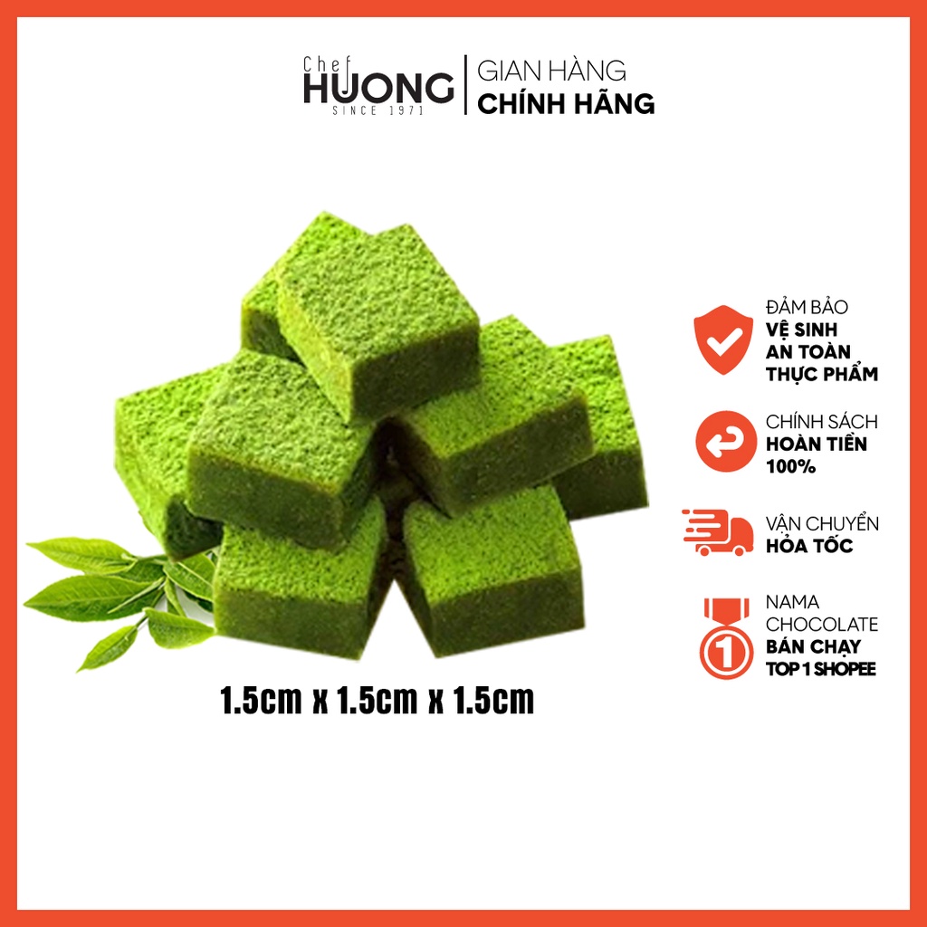 1 Viên Socola tươi Nama Chocolate Matcha - Sô cô la vị trà xanh - Chef Hương