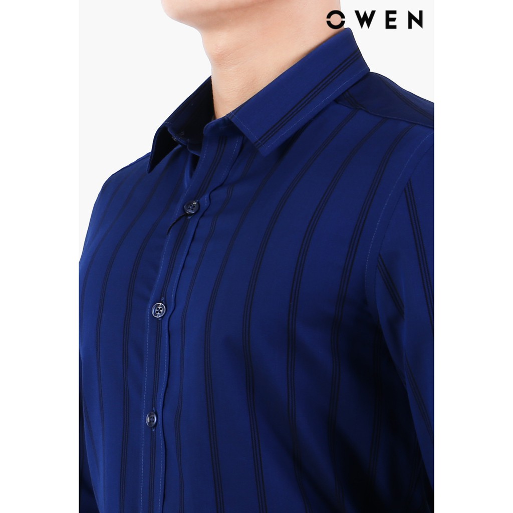 Áo Sơ mi dài tay Owen Bamboo Slimfit màu xanh - AS22664D