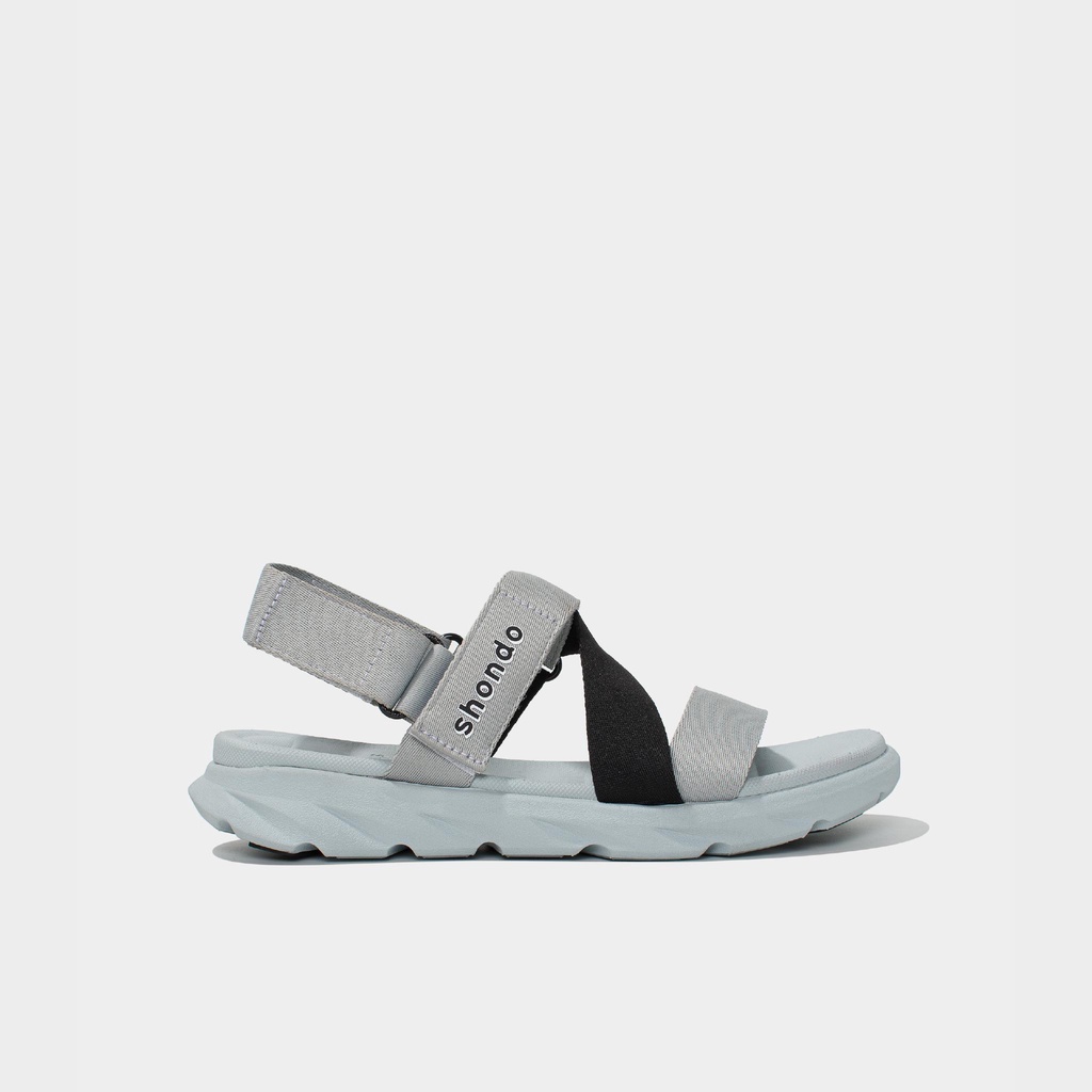 Giày Shondo Sandals F6 sport đế xám phối quai đen F6S2011