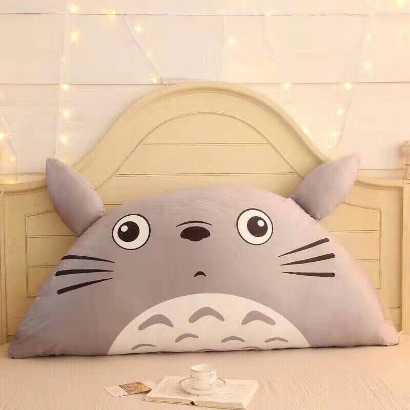 Gối Tựa Kê Đầu Giường Hình TOTORO Xám Dài 1m6