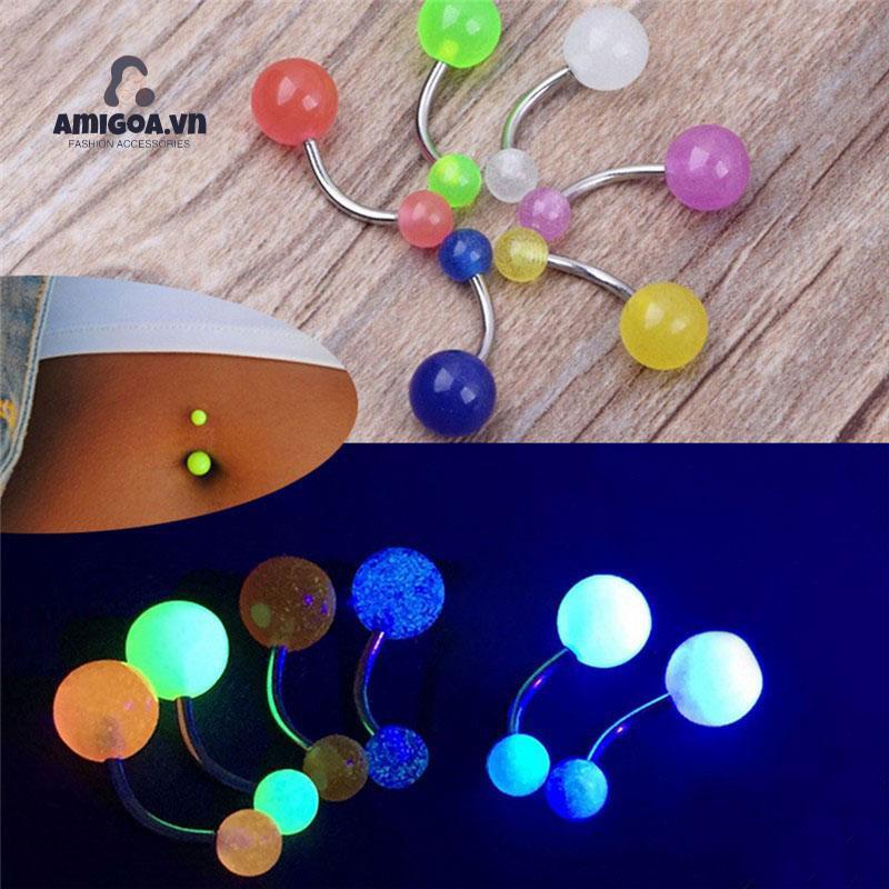 Khuyên Xỏ Rốn Bằng Acrylic Dạ Quang Độc Đáo