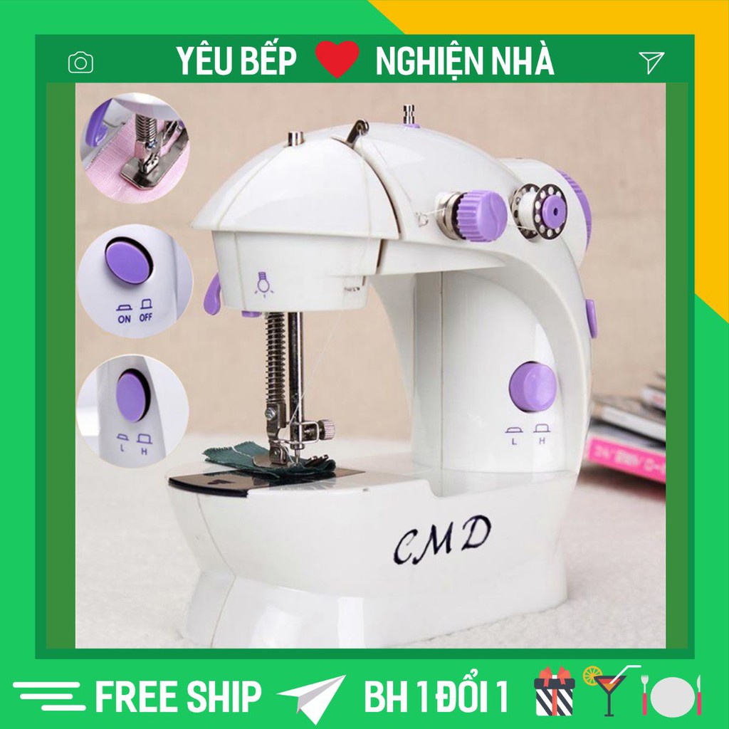 [Hàng Loại 1] Máy Khâu Mini Gia Đình 2 Tốc Độ Có Đèn Led Cắt Chỉ