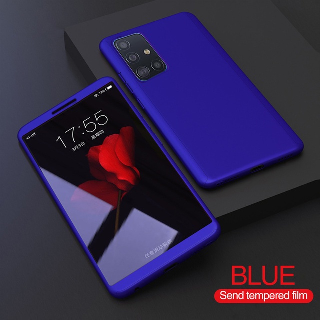 Ốp điện thoại cứng chống sốc + kính cường lực bảo vệ 360 độ cho Samsung Galaxy J6+ J6 J5 J4+ J4 J8 2018 J7 J5 Pro