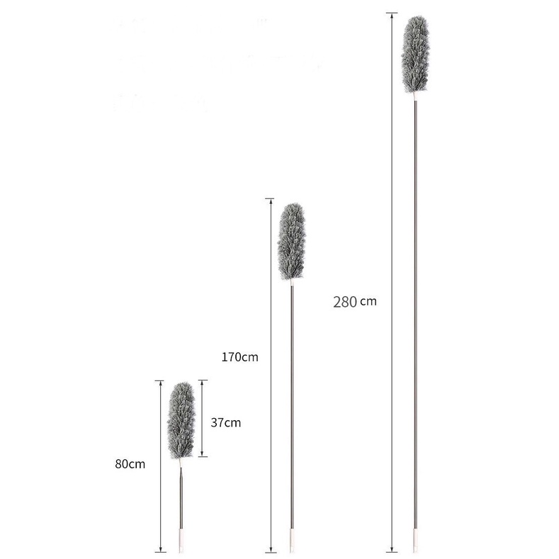 [Phất Trần] Chổi Quét Trần Bằng Sợi Vải Siêu Nhỏ Inox Cán Dài Cao Cấp Đầu Chổi Linh Hoạt dài 2m8
