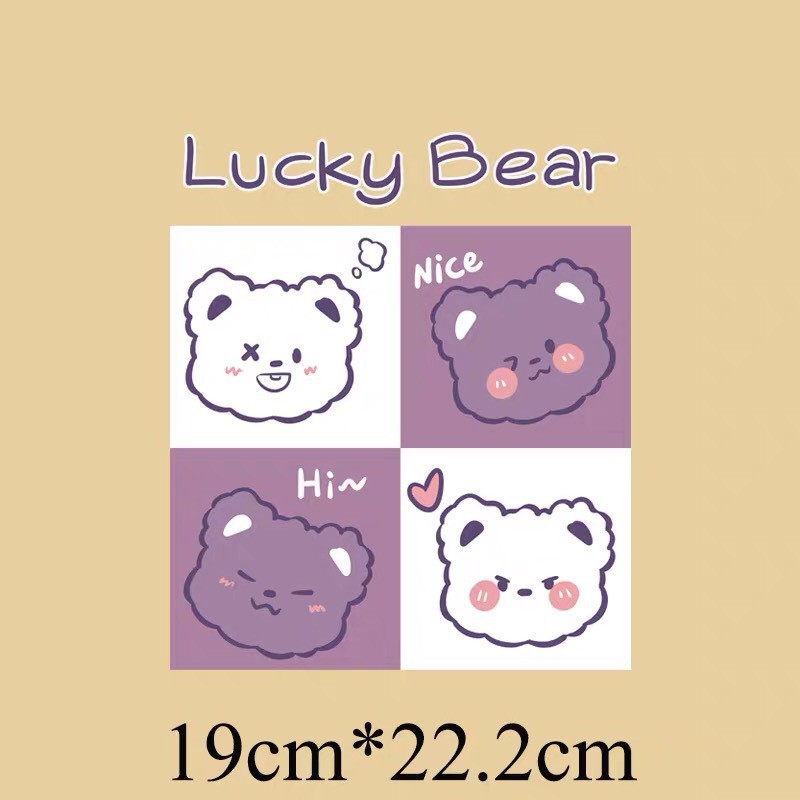 Sticker ủi dễ thương - mẫu gấu bông bông