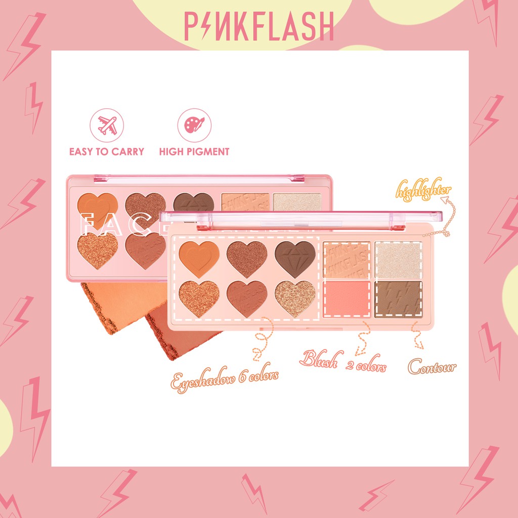 PINKFLASH New Face Comprehensive Palette Long Lasting Easy Color Blush High Gloss Eyeshadow All-in-one Palette