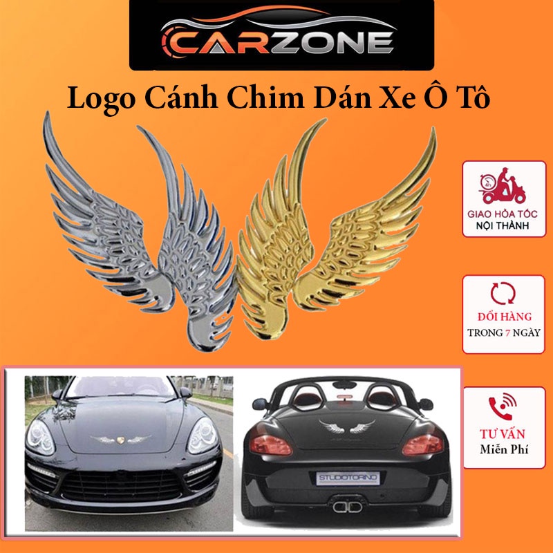 Logo Cánh Chim Kim Loại 3D Dán Nắp Capo,Đuôi Xe Trang Trí Xe Ô Tô CARZONE.TOP