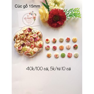 Cúc gỗ trang trí 10 cái [Nhiều mẫu]