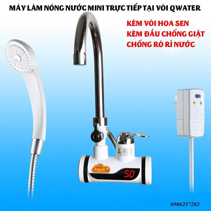 Máy/vòi nước nóng trực tiếp RX-001 có sen , led, chống giật