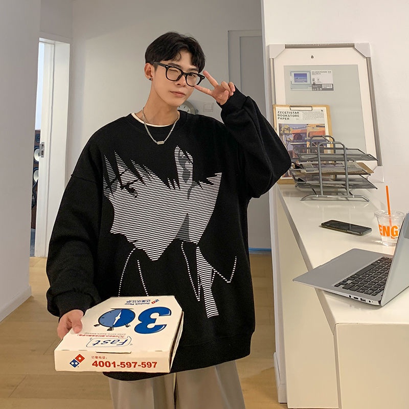 Áo Hoodie Dáng Rộng Thiết Kế Mới Họa Tiết Anime Thời Trang Theo Phong Cách Hàn Quốc Dành Cho Cặp Đôi