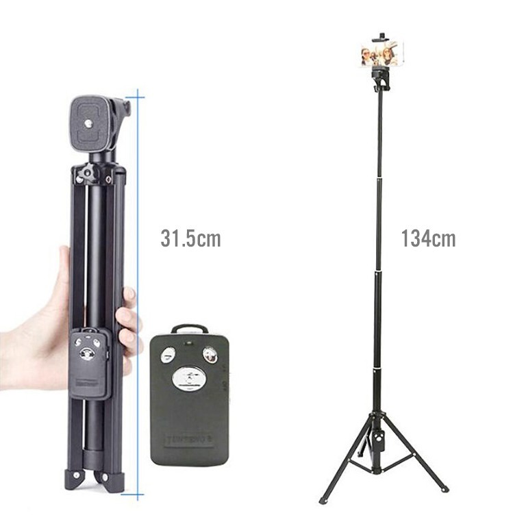 Tripods kiêm gậy chụp hình tích hợp Remote cho điện thoại Yunteng VCT-1688