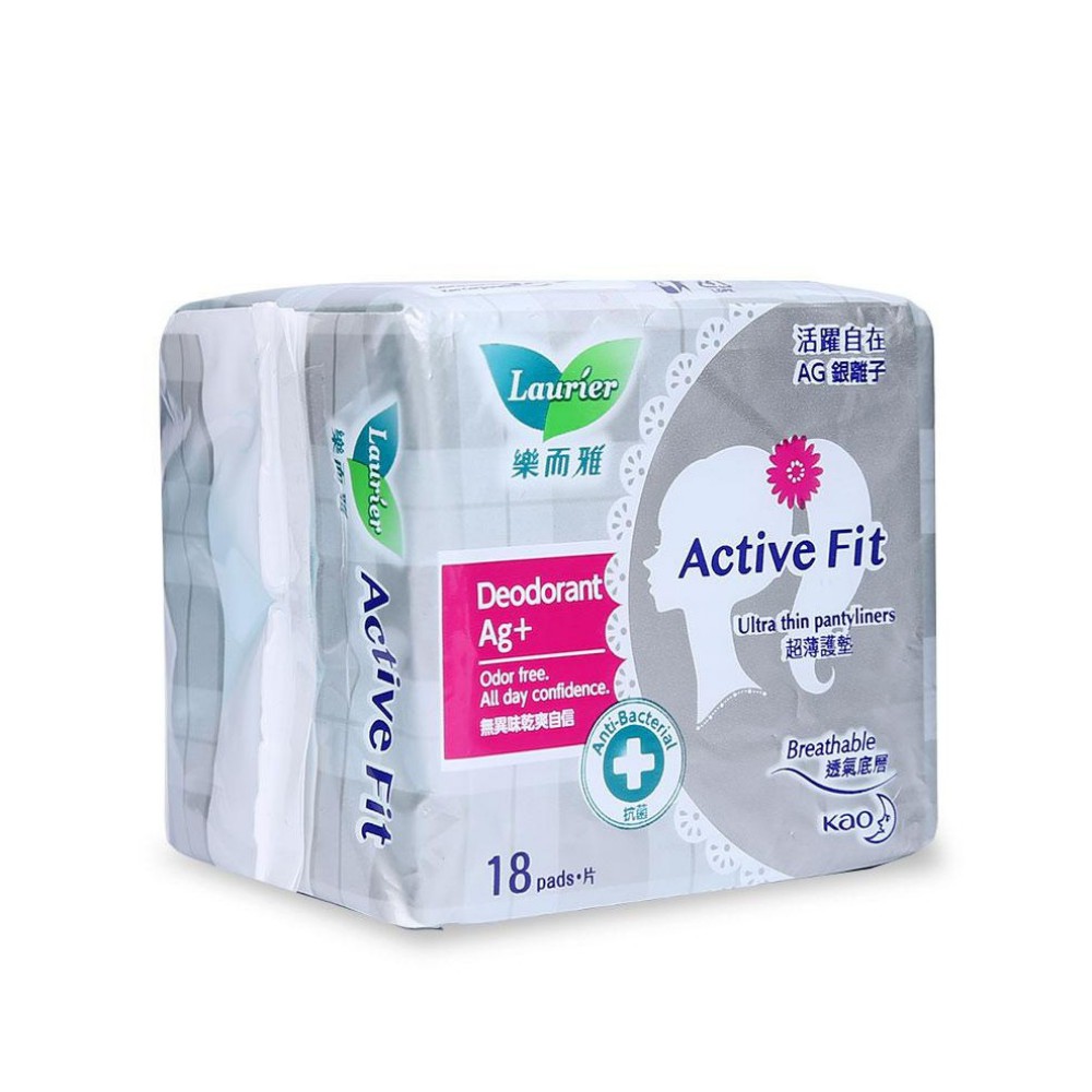 Băng vệ sinh Laurier Active Fit Phân Tử Bạc 2 Tác Động (18 Miếng)